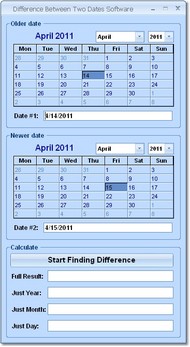 Difference Between Two Dates Software screenshot